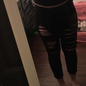 Black ripped ankle jeans